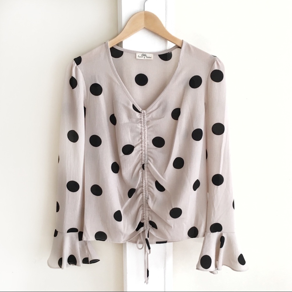 Dotted Bell Sleeve Top
